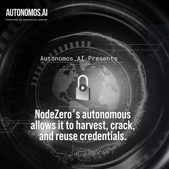 NodeZero’s autonomous allows it to harvest, crack ,reuse credentials.